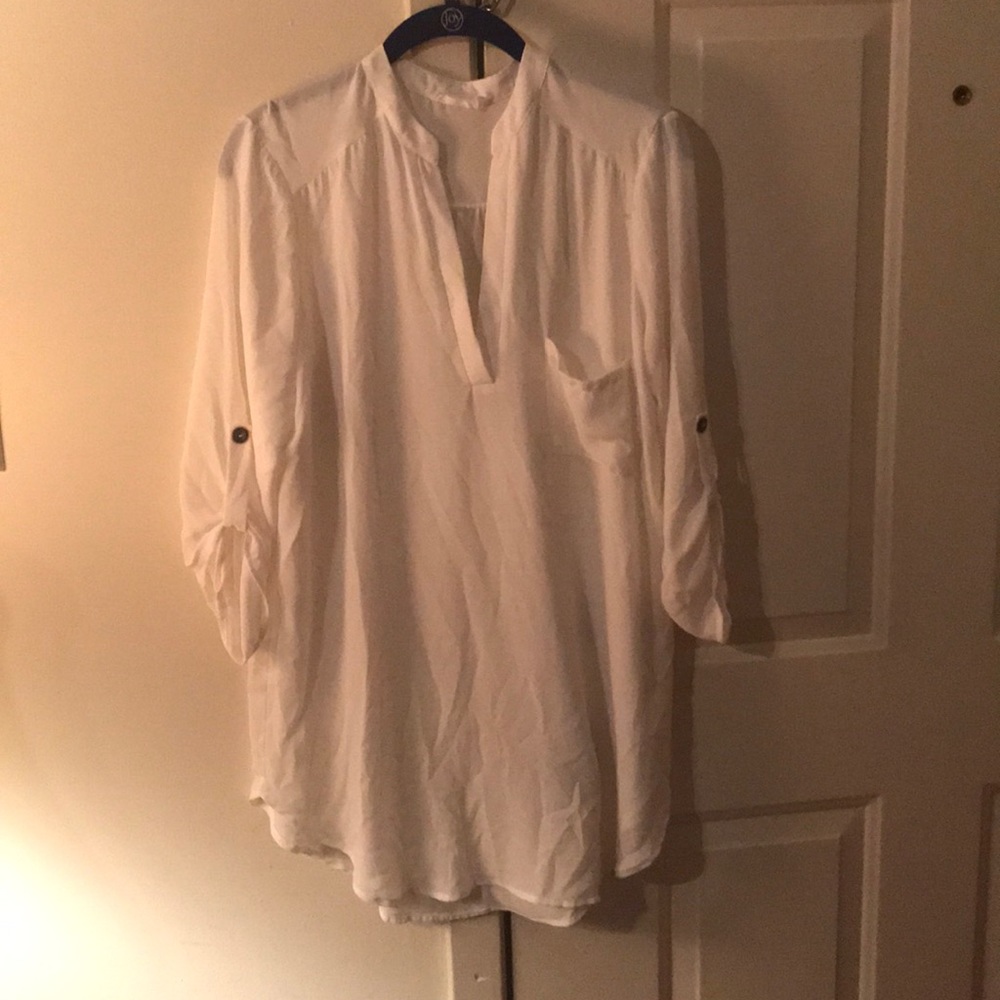 V-Neck Dressy Tunic-Style Blouse